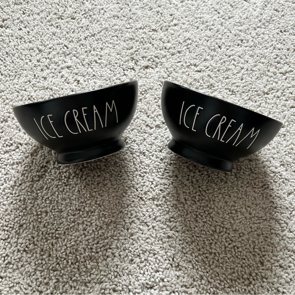 Rae Dunn Black Ice Cream Bowls